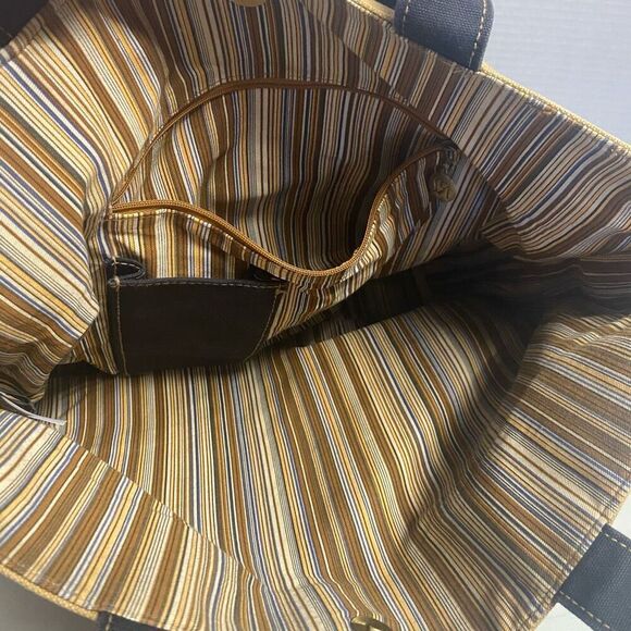 SAKS 5TH AVENUE Canvas Tote Bag Mustard 12.5X6.5X11.5 SEE DESCRIPTION - Picture 7 of 12